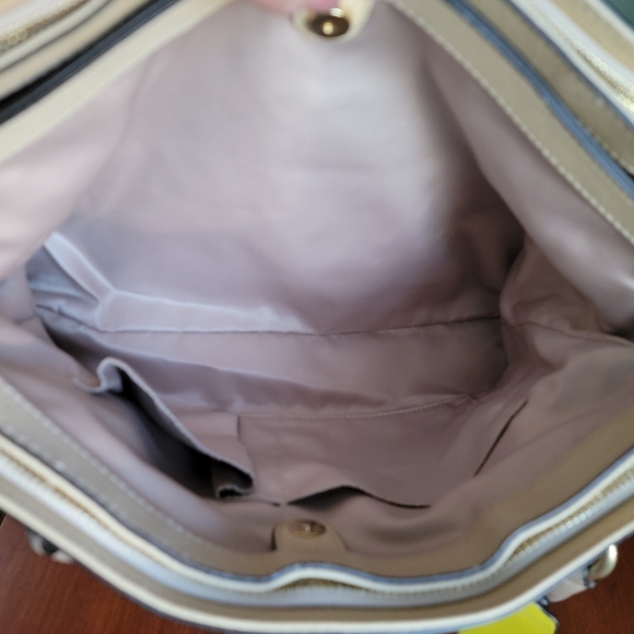 Coach 22701 Madison Kara Carryall Green Tan Cream Leather Brass Y2K Satchel Bag - Picture 13 of 16